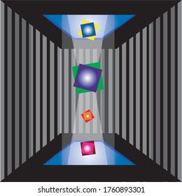 Information download or data protection conceptual illustration for technology or business use