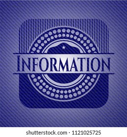 Information emblem with jean texture