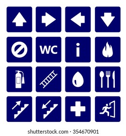 Information and emergency signs vector icon for web and mobile