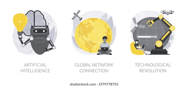 Information era abstract concept vector illustrations.