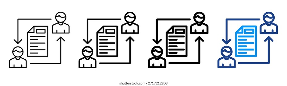 Conjunto de Colecciones de contorno diferente de icono de intercambio de información