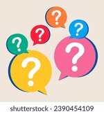 Information exchange icon, FAQ, help, question and information bubble mark. Colorful vector illustration
