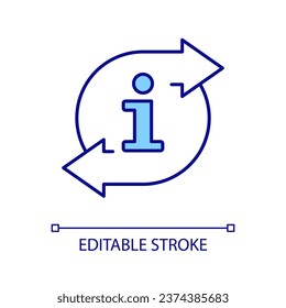 Information exchange RGB color icon. Spreading ideas. Sharing insights. Business communication. Networking. Isolated vector illustration. Simple filled line drawing. Editable stroke. Arial font used