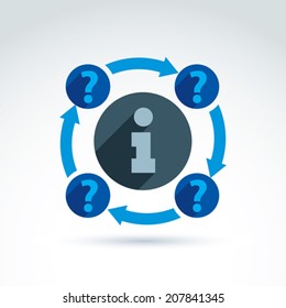 Information exchange theme icon, call center, support, vector conceptual unusual symbol for your design.