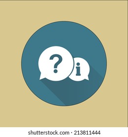 Information exchange theme icon, collect and analyze info. Flat design style. Vector EPS 10.