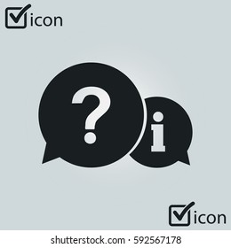 Information exchange theme icon, collect and analyze info. Flat design style. Vector.