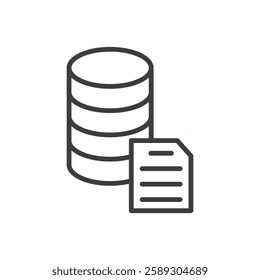 information extraction icon isolated stroke in black color