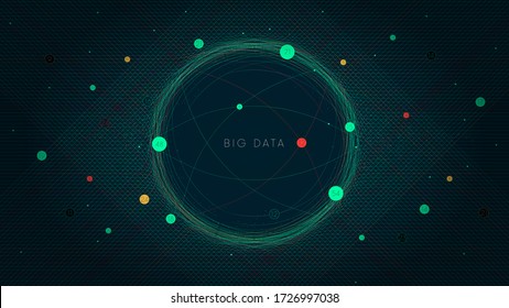Information field for structuring and analyzing big data, virtual digital data stream, background with futuristic technology	