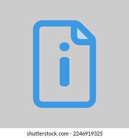 Information file icon in blue style, use for website mobile app presentation