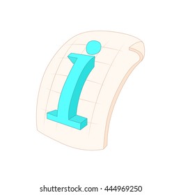 Information file icon in cartoon style on a white background