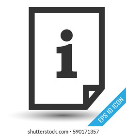 Information File Icon. Info File Simple Logo Isolated On A White Background. Read Me Icon. Vector Illustration.