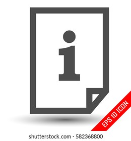 Information file icon. Infofile simple logo isolated on a white background. Readme file icon. Vector illustration.