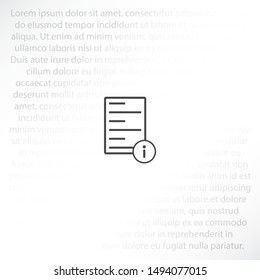 Information file icon . Lorem Ipsum Illustration design