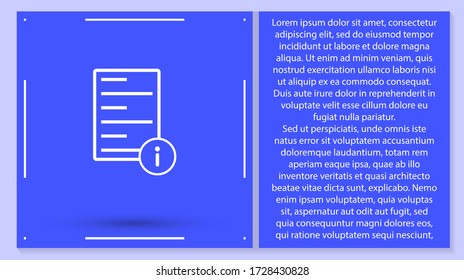 Icono de archivo de información . Lorem Ipsum Diseño de ilustración