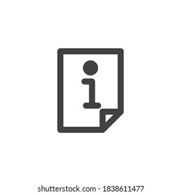 Icono de línea de archivo de información. signo de estilo lineal para concepto móvil y diseño web. Icono de vector de esquema de información del documento. Símbolo, ilustración del logotipo. Gráficos vectoriales