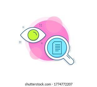Information File sign. Research complex icon. Document Management line icon. Paper page concept symbol. Analytics or analysis banner. Document sign. Vector