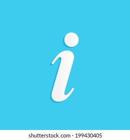 information, flat icon isolated on a blue background for your design, vector illustration