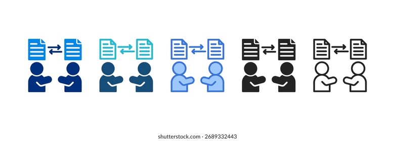 Information Flow Icon Set Multiple Style Vector Illustration