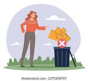 Information folder bin delete data office file dustbin document isolated concept. Vector flat graphic design illustration