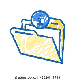 information folder doodle icon sketch vector. information folder sign. isolated symbol illustration