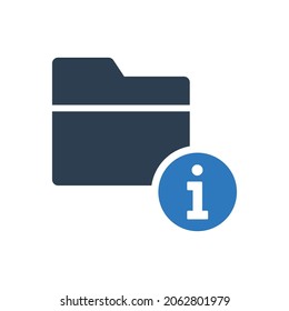 símbolo de signo de icono de carpeta de información