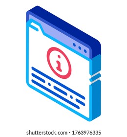 Information Folder Icon Vector. Isometric Information Folder sign. color isolated symbol illustration