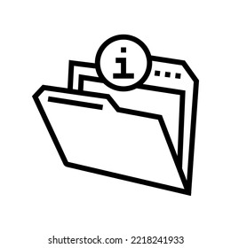 information folder line icon vector. information folder sign. isolated contour symbol black illustration