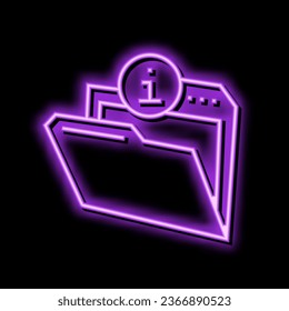 information folder neon light sign vector. information folder illustration