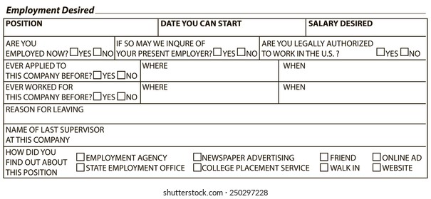 Information form to fill worker - Desired work. Vector illustration.