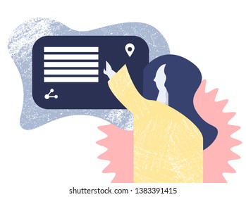 Information Girl, Illustration of a girl using computer 