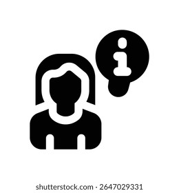 information glyph icon. Strong and solid vector icon for websites, mobile interfaces, presentations, and visual branding. High quality and easy to edit.