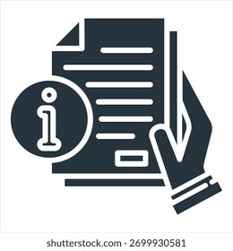 Ilustración vectorial de icono de glifo de información