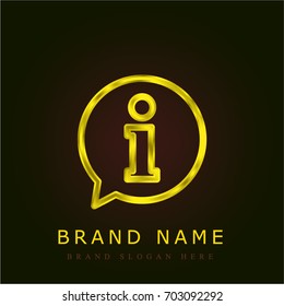 Information golden metallic logo