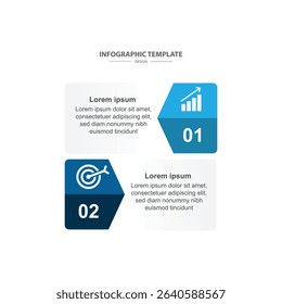 information graphic 2 step design illustration with line and paper for process business and presentation 