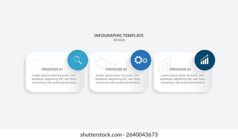 Information graphic 3 option process. timeline and schedule with line paper design for modern business and presentation 
