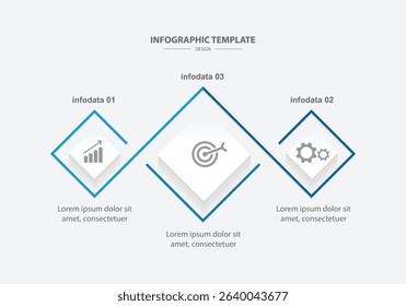 Information graphic 3 option process. timeline and schedule with line paper design for modern business and presentation 