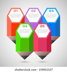 Information graphic templates in the form of pencils