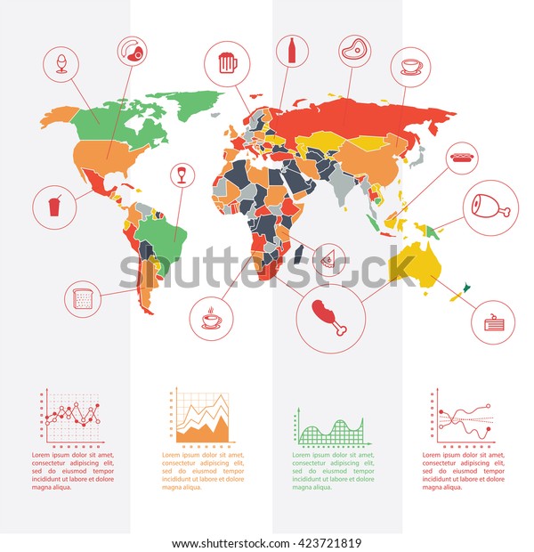 Design An Information Map Information Graphics Design Element World Map Stock Vector (Royalty Free)  423721819 | Shutterstock