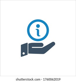 Information hand icon (vector illustration)