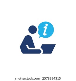 information and help desk agent colored icon vector design good for web or mobile app