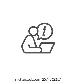 information and help desk agent outline icon vector design good for web or mobile app