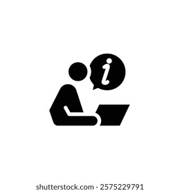 information and help desk agent solid icon vector design good for web or mobile app