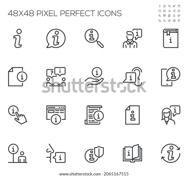 Information.\
Help Desk, Service Desk, Handbook, Manual. Simple Vector Line\
Icons. Editable Stroke. 48x48 Pixel\
Perfect.