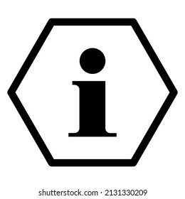 Information and hexagon on white