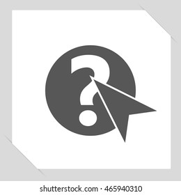 Information icon with arrow, vector illustration