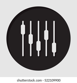 information icon - black circle with white equalizer symbol and shadow