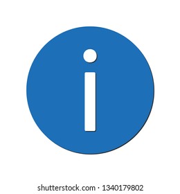Information icon in blue circle. vector illustration eps 10