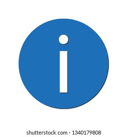 Information icon in blue circle. vector illustration eps10