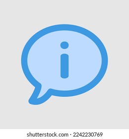 Informationssymbol in blauem Stil, Verwendung für Website-Mobile-App-Präsentation