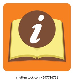 information icon with book background